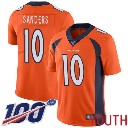 Youth Denver Broncos #10 Emmanuel Sanders Orange Team Color Vapor Untouchable Limited Player 100th Season Football NFL Jersey